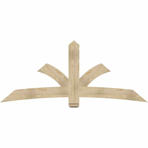 Ekena Millwork Davenport Rough Sawn Timber Gable Bracket, Douglas Fir, 84"W x 35"H x 2"D x 6"F, 10/12 Pitch GBW084X35X0206DAV00RDF - main